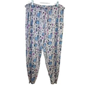 Disney Eeyore Womens Pajama Pants 2X Plus Size Elastic Waist Soft